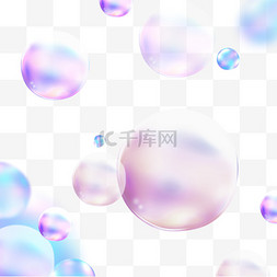 图片_梦幻紫色气泡透明泡泡素材
