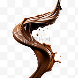 融化巧克力免扣图片_棕色巧克力元素立体免抠图案