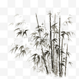 西双版纳的竹林图片_水墨竹林元素立体免抠图案