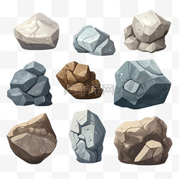 矿石堆块元素立体免抠图案