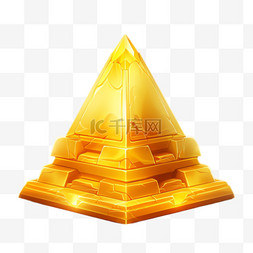 金字塔金字塔图片_黄金金字塔元素立体免抠图案