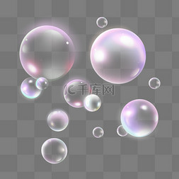气泡紫色图片_梦幻泡泡气泡透明感免抠图片