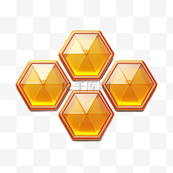 蜂巢蜂蜜元素立体免抠图案