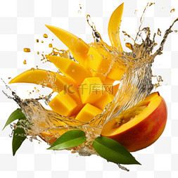 芒果黄桃元素立体免抠图案