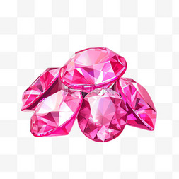 粉色钻石图片_粉色钻石元素立体免抠图案