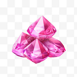 粉色钻石元素立体免抠图案
