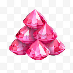 粉色钻石元素立体免抠图案