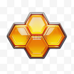 蜂巢蜂蜜元素立体免抠图案