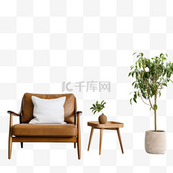 沙发绿图片_沙发绿植元素立体免抠图案