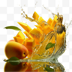 芒果黄桃元素立体免抠图案