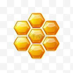 蜂巢立体图片_蜂巢蜂蜜元素立体免抠图案