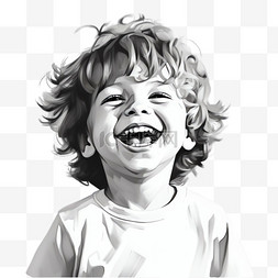 儿童大笑元素立体免抠图案