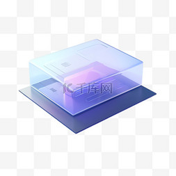 方盒机型图片_蓝色方盒元素免抠图案立体
