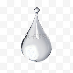透明水滴元素立体免抠图案