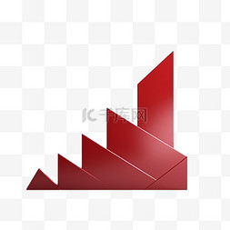 红色柱图片_红色柱状图元素免抠图案立体