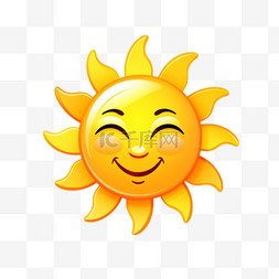 微笑太阳图案图片_微笑太阳元素立体免抠图案