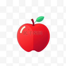 红色苹果元素免抠图案立体