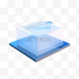 方盒机型图片_蓝色方盒元素免抠图案立体