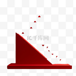 红色柱图片_红色柱状图元素免抠图案立体