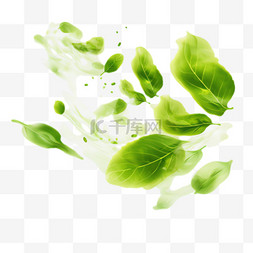 绿色树叶立体图片_绿色树叶元素免抠图案立体