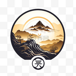 月亮山丘元素立体免抠图案