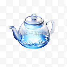 茶杯茶壶线描图片_透明茶壶元素立体免抠图案