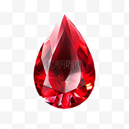 水晶钻png图片_红钻水晶元素立体免抠图案