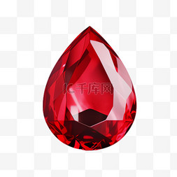 红水晶钻图片_红钻水晶元素立体免抠图案