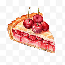 樱桃蛋糕元素立体免抠图案