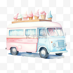 冰淇淋甜品车图片_冰淇淋甜品车元素立体免抠图案