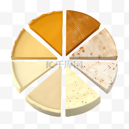 奶酪切块元素立体免抠图案