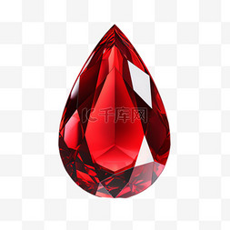 红水晶钻图片_红钻水晶元素立体免抠图案