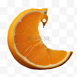橙皮果肉元素立体免抠图案