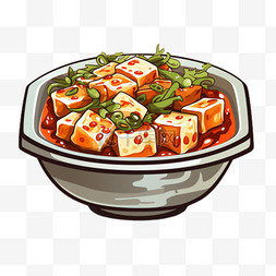 酸菜炖豆腐图片_麻辣豆腐元素立体免抠图案