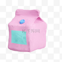 材料袋设计图片_3d黏土牛奶设计