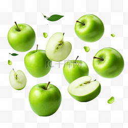 青苹果图片_青苹果水果元素立体免抠图案