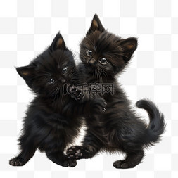 黑猫图案图片_黑猫宠物元素立体免抠图案