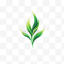 绿色树叶元素立体免抠图案