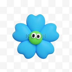 蓝色立体花朵图片_3d气球花10设计图