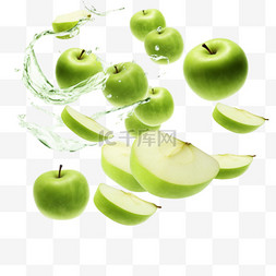 青苹果水果图片_青苹果水果元素立体免抠图案