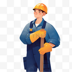 建筑工人劳动者图片_劳动节卡通风职业人物工人39设计