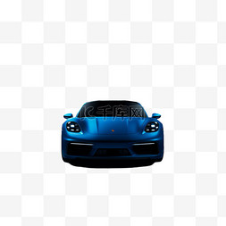 蓝色汽车元素立体免抠图案