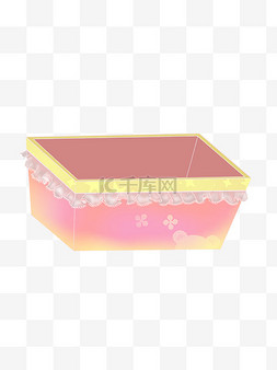 扁平风手绘粉色礼物盒篮子免抠元