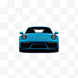 蓝色汽车元素立体免抠图案