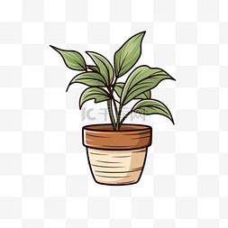 盆栽植物元素立体免抠图案