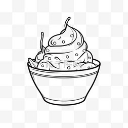 线稿冰淇淋元素立体免抠图案