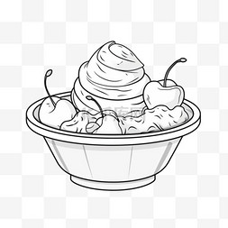 冰淇淋线图片_线稿冰淇淋元素立体免抠图案