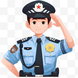 警察徽标图片_劳动节卡通手绘警察交警13图片
