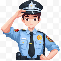卡通职业警察图片_劳动节卡通手绘警察交警19元素