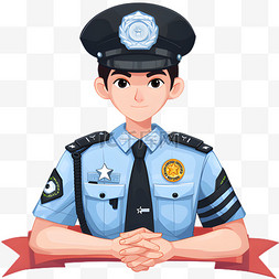 5劳动节图片_劳动节卡通手绘警察交警5素材